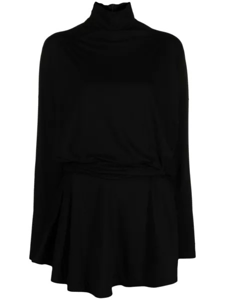 PINKO платье мини из джерси с драпировкой, черный