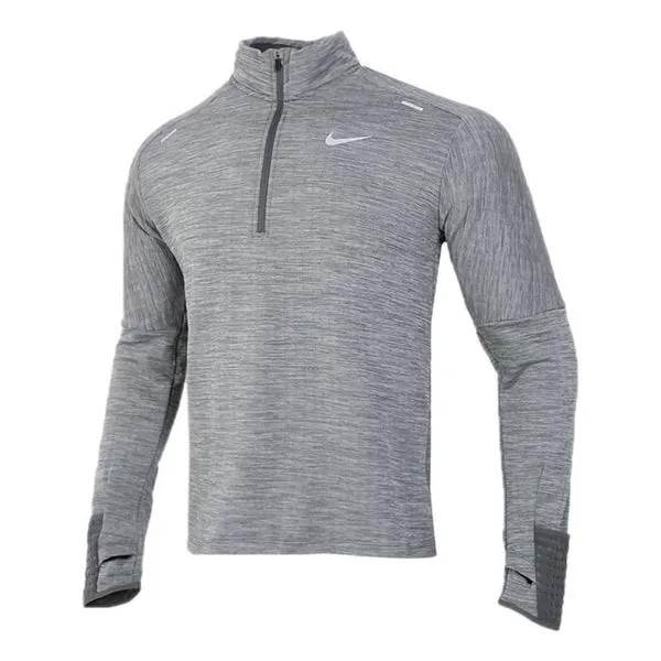 Толстовка Men's Nike Sphere Dri-FIT Half Zipper Fleece Stay Warm Running Training Long Sleeves Pullover Gray, серый
