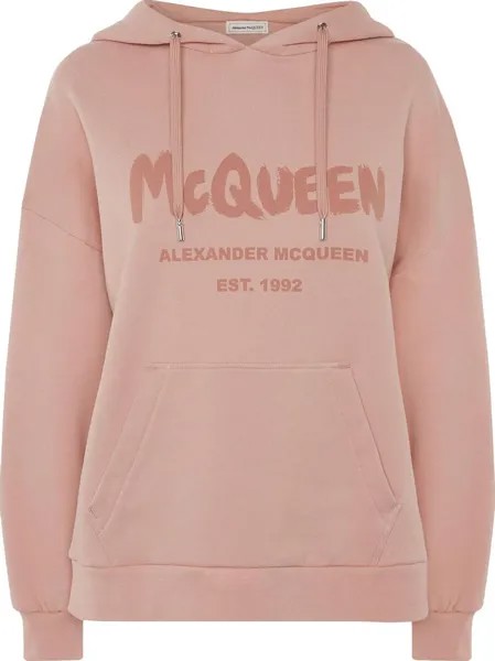 Толстовка Alexander McQueen Graffiti Sweatshirt 'Rose Gold', розовый