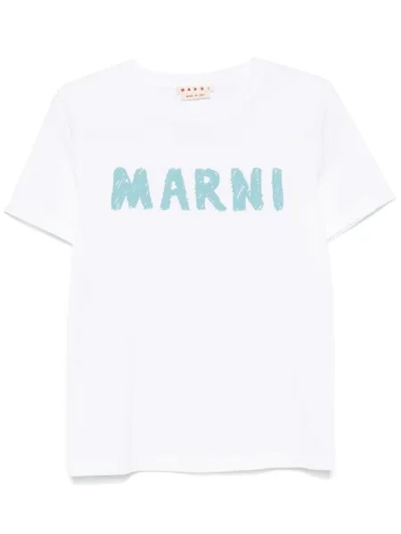 Marni футболка с логотипом, белый