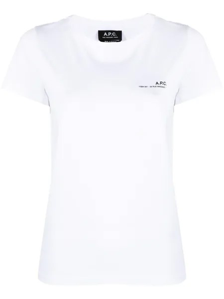 A.P.C. футболка с логотипом, белый