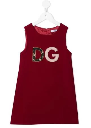 Dolce & Gabbana Kids платье с нашивкой-логотипом