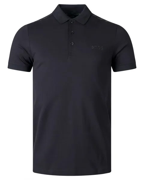 Мужская рубашка-поло с короткими рукавами Hugo Boss Paule Slim Fit, черный