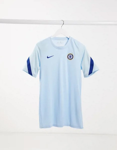 Синяя футболка с логотипом Nike Football Chelsea FC strike-Голубой