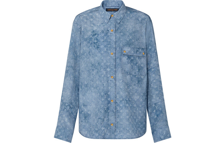 Новые квартальные продукты LV Shirt Women's Blue Louis Vuitton