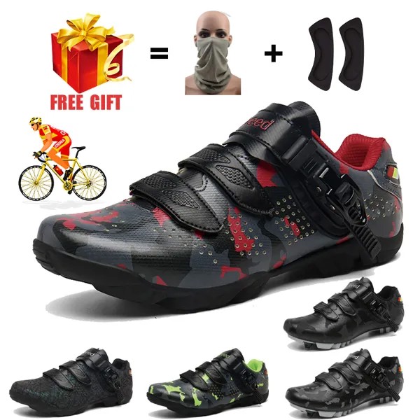 Кроссовки для горного велосипеда для мужчин и женщин, самоблокирующиеся камуфляжные, для триатлона, обувь на заказ