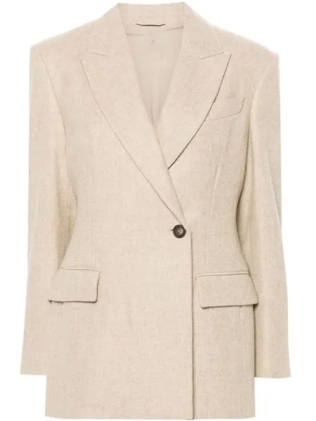 Brunello Cucinelli фактурный пиджак, нейтральный цвет