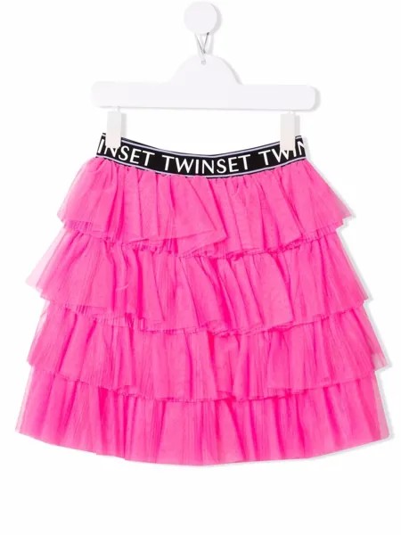 TWINSET Kids пышная юбка мини с логотипом
