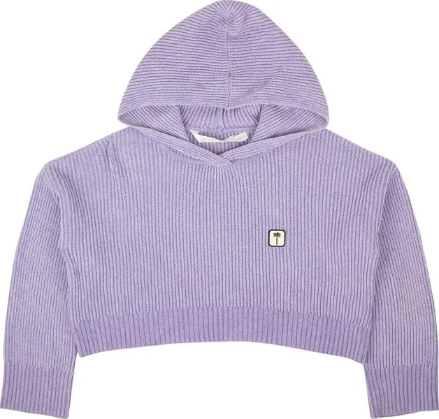 Худи Palm Angels PXP Sweater Ribbed Cropped Hoodie Purple, фиолетовый
