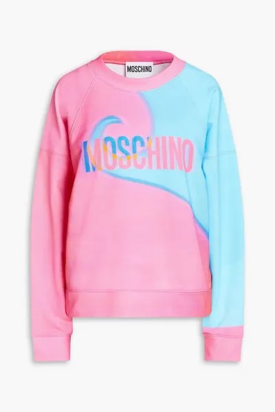 Толстовка из французской хлопковой махры с принтом MOSCHINO, розовый