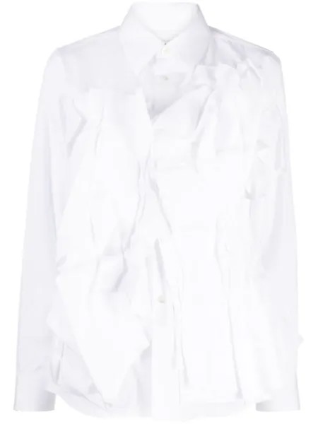 Comme Des Garçons рубашка с длинными рукавами и аппликацией, белый
