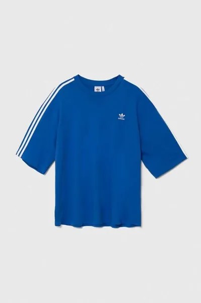 Хлопковая футболка Adicolor adidas Originals, синий