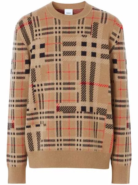 Burberry жаккардовый джемпер в клетку