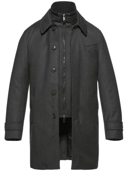 Norwegian Wool двухслойное пальто из шерсти, серый