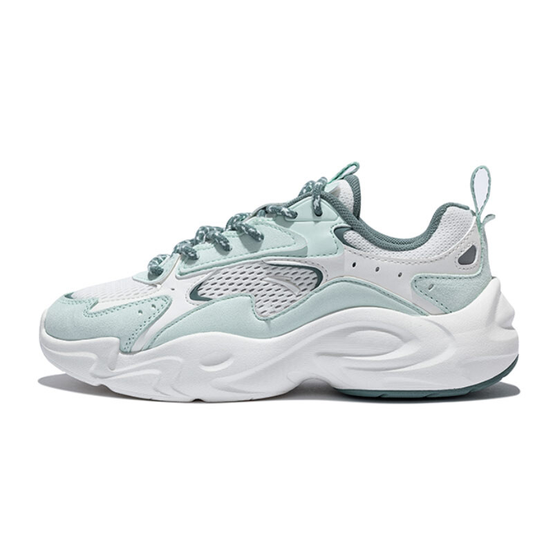Кроссовки ANTA Life Collection Lifestyle Shoes Women's Low-top Ivory White/Light Dawn Green/Wood Lotus Green, слоновая кость/зеленый