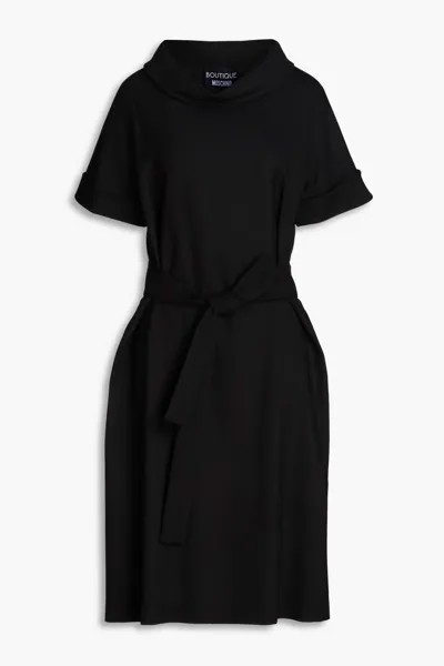 Платье из крепа с поясом Boutique Moschino, черный