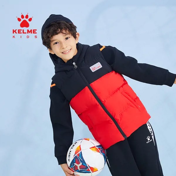 Детский спортивный жилет KELME для мальчиков и девочек, осень и зима, жилет для бега, футбола, тренировочная куртка 5133WT3012