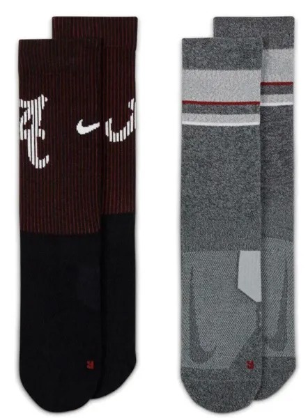 Мужские носки Nike Alabama Crimson Tide Multiplier, 2 пары, красно-серые DA6830-902