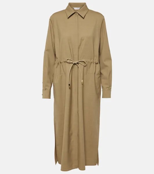 Платье-Рубашка Monia из натуральной шерсти Max Mara, коричневый