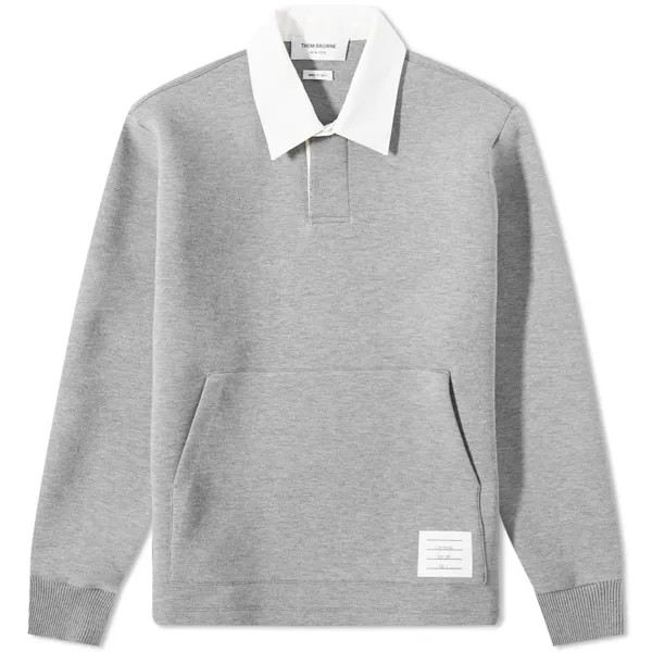 Футболка Thom Browne Contrast Collar Long Sleeve Polo