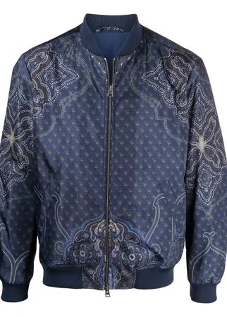 ETRO бомбер на молнии с принтом пейсли
