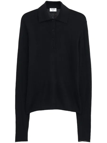 Filippa K джемпер с воротником поло, черный