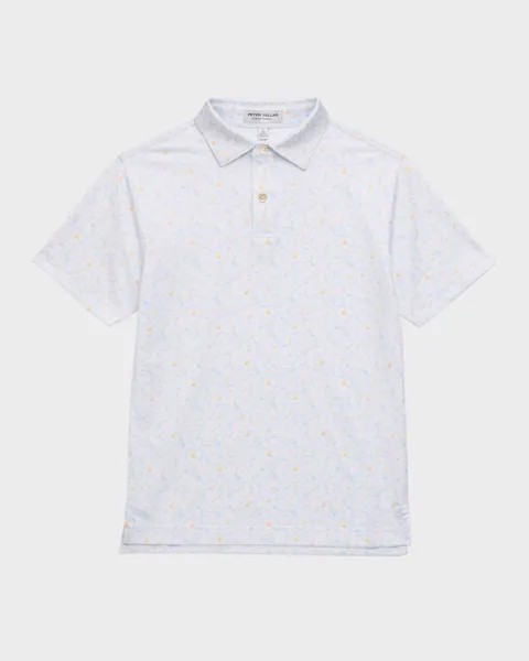 Рубашка-поло из джерси для мальчика с песочным узором, размер XS-XL Peter Millar, цвет White