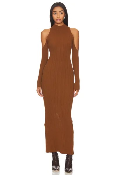 Платье House of Harlow 1960 x REVOLVE Auren Cold Shoulder, цвет Chocolate Brown