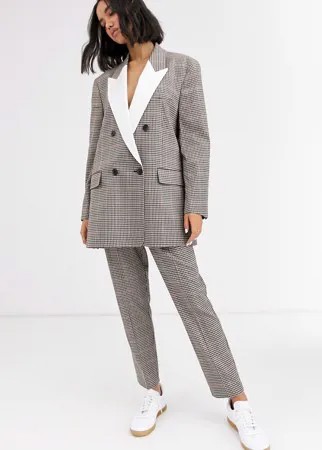 Зауженные брюки в клетку ASOS DESIGN-Мульти