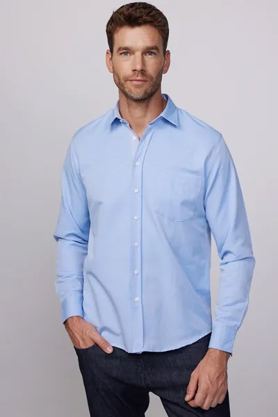 Классическая синяя мужская рубашка Добби Оксфорд со спортивным воротником и декором TUDORS, синий