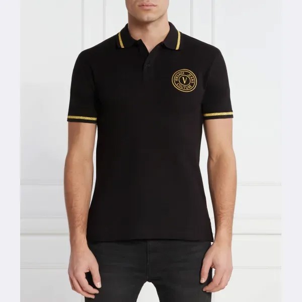 Рубашка-Поло узкого кроя Versace, черный