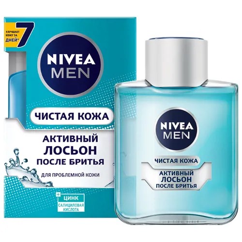 Активный лосьон после бритья Чистая кожа Nivea, 100 мл