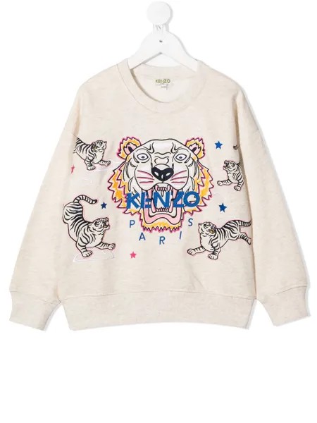 Kenzo Kids толстовка с вышивкой Tiger