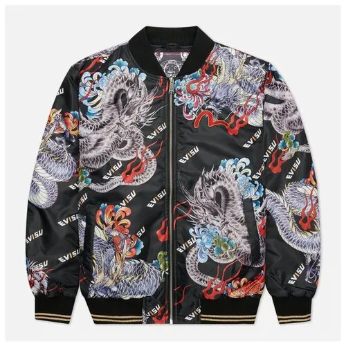 Мужская куртка бомбер Evisu Heritage Ukiyo-e Dragon All Over Print чёрный , Размер M