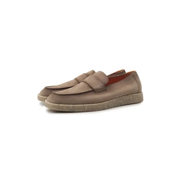 Замшевые лоферы Santoni
