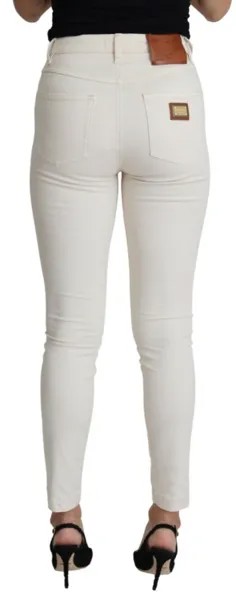 Джинсы DOLCE - GABBANA Белые хлопковые брюки-скинни из эластичного денима IT40/US6/S 600 долларов США