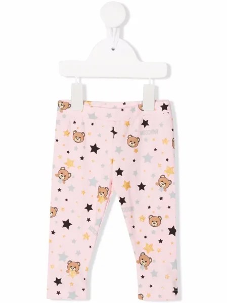 Moschino Kids легинсы с принтом Teddy Bear