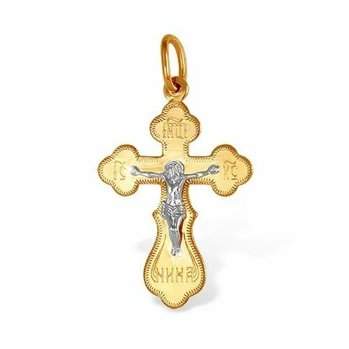 Крестик The Jeweller, красное золото, 585 проба, золотистый