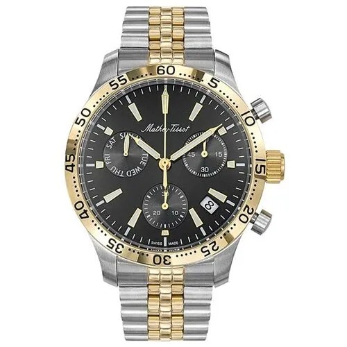 Наручные часы Mathey-Tissot Швейцарские наручные часы Mathey-Tissot H1822CHBN с хронографом, мультиколор