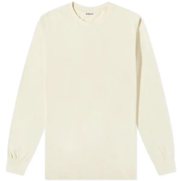 Лонгслив Auralee Cotton Mesh Tee, кремовый