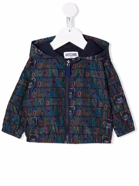 Moschino Kids куртка с капюшоном и логотипом