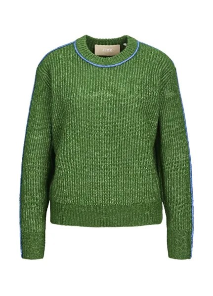 Женский однотонный зеленый свитер с круглым вырезом JJXX
