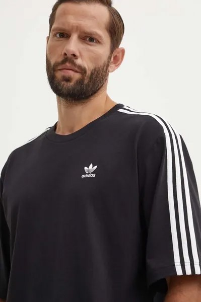 Футболка Oversize из хлопка adidas Originals, черный