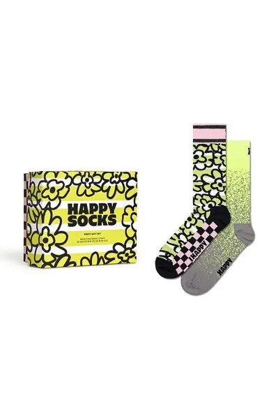 Носки для вечеринки в подарочной упаковке, 2 шт. Happy Socks, желтый
