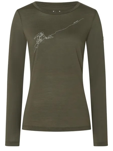 Лонгслив super.natural Merino, зеленый