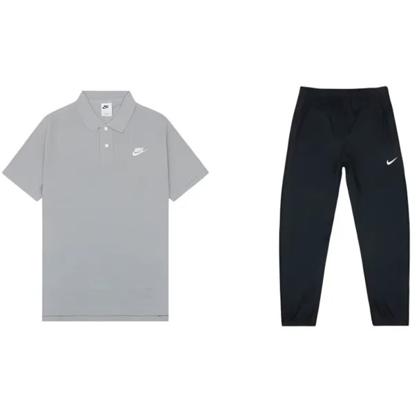 Повседневная спортивная мужская серая куртка и черные брюки Nike, черный