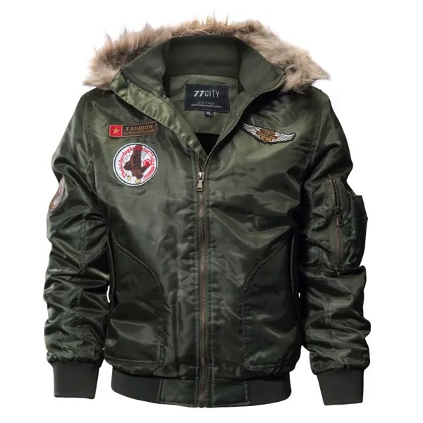 Зимняя куртка-бомбер, Мужская ветровка, толстая флисовая армейская мотоциклетная куртка в стиле милитари, мужская куртка-пилот, верхняя оде...