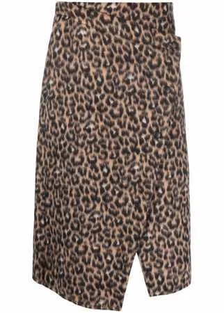Erika Cavallini юбка асимметричного кроя с леопардовым принтом