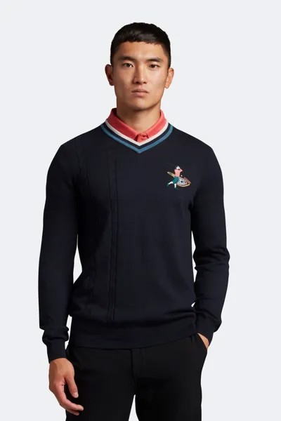 Свитер Gregor с V-образным вырезом Lyle & Scott, синий