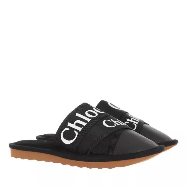 Туфли flat logo mules Chloé, черный